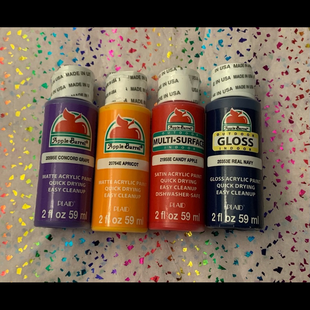 NWT Acrylic Paints - navy, red, orange & purple.